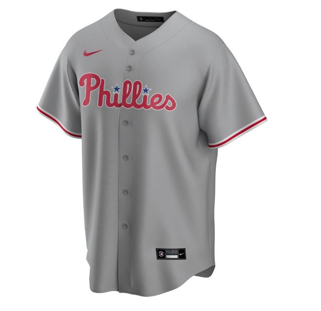 Nike Men's Philadelphia Phillies Gray Road 2020 Replica Team Jersey