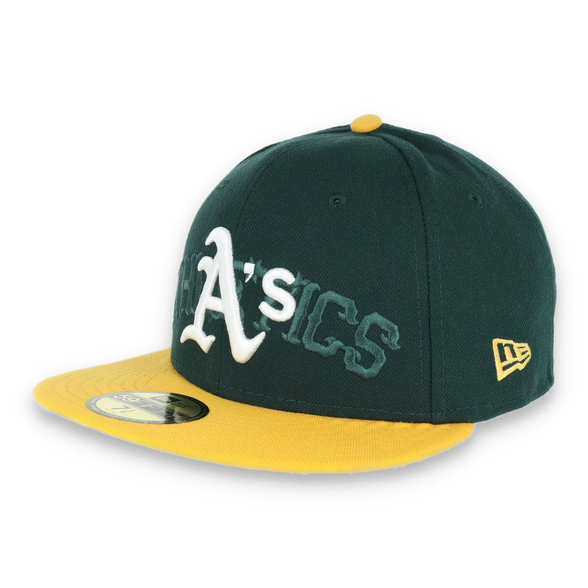 Oakland Athletics New Era 59Fifty Cap Old English Script-Green/Yellow