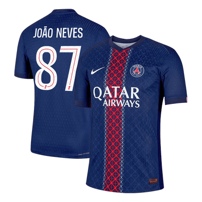 JOÃO NEVES #87 Mens PSG Home Jersey 2025/26 - Player Version (Slim Fit)