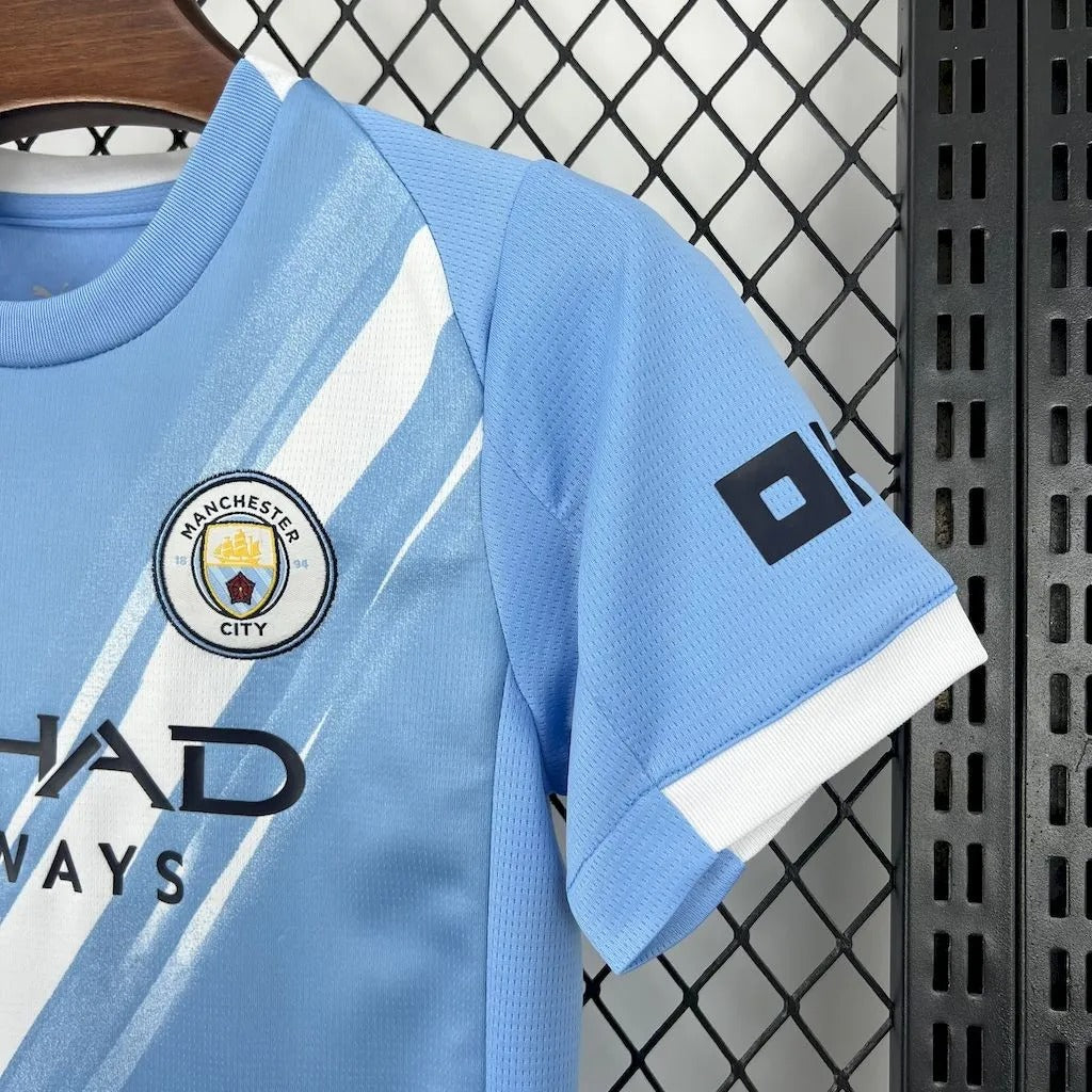 Kids Manchester City Home Jersey 25/26 Football Kit Soccer Jersey