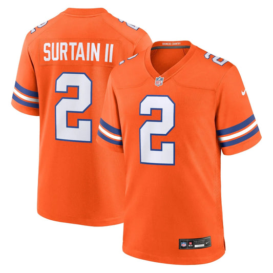Patrick Surtain II Denver Broncos Mile High Collection Alternate Jersey - Orange
